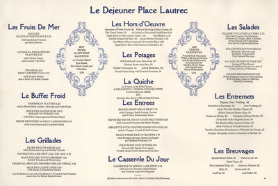 Menu du Restaurant Place Lautrec