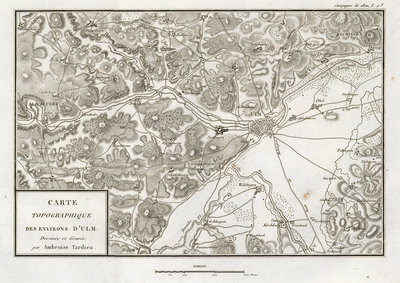 Carte topographique des environs d'Ulm